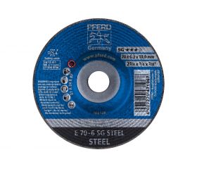 Disco de desbaste E 70x6,3x10 mm línea alto rendimiento SG STEEL para acero