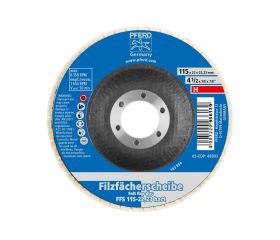 Disco de láminas de fieltro duro FFS Ø 115 mm, agujero 22,23 mm para trabajos de pulido con amoladora angular