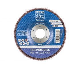 Disco abrasivo de vellón POLINOX PNL Ø 125 mm agujero Ø 22,23 mm A100 para lijado fino y acabado