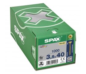 CABEZA MÚLTIPLE PLANA SPAX T-STAR PLUS T20 ROSCA PARCIAL YELLOX 1000 UD.