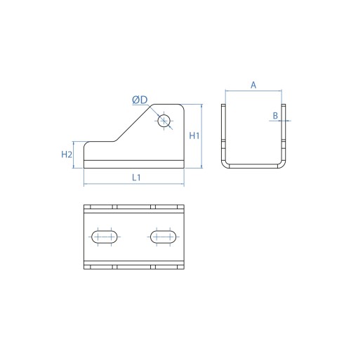 NU-XS [CP] Triángulos para instalación de placas solares. Nudo articulado INDEXTRUT. Acero con recubrimiento Atlantis C4-M. Válido para guías PSE-C y PSE-A