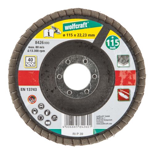 1 disco de láminas abrasivo para amoladora angular grano 40 Ø115mm