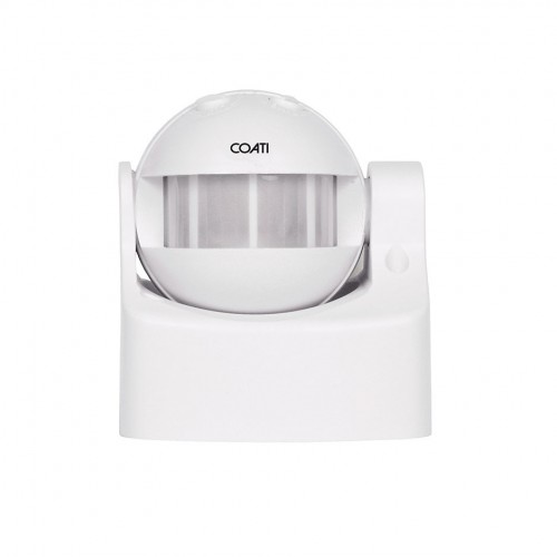 DETECTOR PIR DE PRESENCIA DE 180º Y 10 METROS CON LUZ AJUSTABLE IP44 220/240V Coati