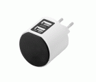 ADAPTADOR 2 PUERTOS USB 3,15A BLANCO/NEGRO CON SOPORTE EXTRAÍBLE PARA SMARTPHONES Simon Brico