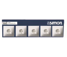 SIMON PACK 3 BASES ENCHUFE SCHUKO MONOBLOC BLANCO SIMON 27