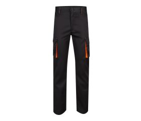 103008S.PANTALÓN STRETCH BICOLOR NEGRO/NARANJA FLÚOR 34