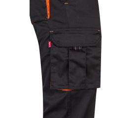 103008S.PANTALÓN STRETCH BICOLOR NEGRO/NARANJA FLÚOR 34