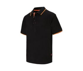 105505.POLO BICOLOR MC NEGRO/NARANJA FLÚOR 2XL