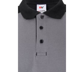 105519S.POLO STRETCH BICOLOR MC GRIS/NEGRO 2XL