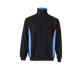 105704.SUDADERA BICOLOR CREMALLERA NEGRO/CELESTE 2XL