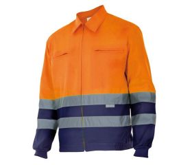 153.CAZADORA BICOLOR AV AZUL MARINO/NARANJA FLÚOR 2XL