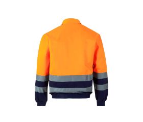 153.CAZADORA BICOLOR AV AZUL MARINO/NARANJA FLÚOR 2XL