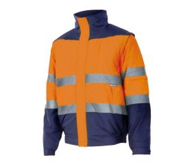 161.CAZADORA BICOLOR AV AZUL MARINO/NARANJA FLÚOR 2XL