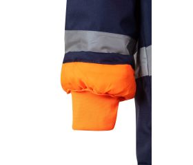 166.PARKA BICOLOR AV AZUL MARINO/NARANJA FLÚOR 2XL