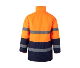 166.PARKA BICOLOR AV AZUL MARINO/NARANJA FLÚOR 2XL