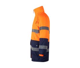 166.PARKA BICOLOR AV AZUL MARINO/NARANJA FLÚOR 2XL