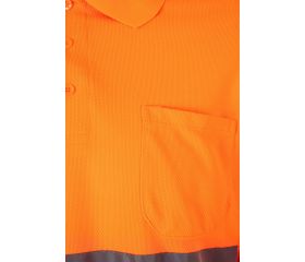 174.POLO ML AV NARANJA FLÚOR 2XL