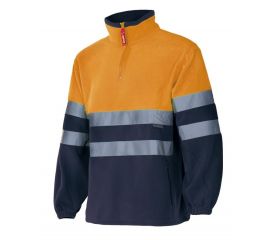 182.FORRO POLAR BICOLOR AV AZUL MARINO/NARANJA FLÚOR 2XL