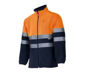 183.CHAQUETA POLAR BICOLOR AV AZUL MARINO/NARANJA FLÚOR S