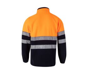 183.CHAQUETA POLAR BICOLOR AV AZUL MARINO/NARANJA FLÚOR S