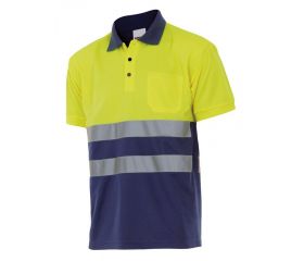 305504.POLO BICOLOR MC AV AZUL MARINO/AMARILLO FLÚOR 2XL