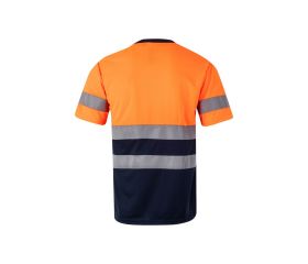 305506.CAMISETA TÉCNICA BICOLOR AV AZUL MARINO/NARANJA FLÚOR 2XL