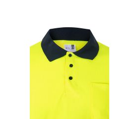 305507.POLO BICOLOR ML AV AZUL MARINO/AMARILLO FLÚOR 2XL