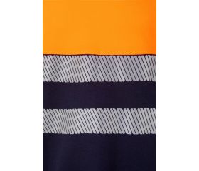 305509.CAMISETA ALGODÓN BICOLOR MC RS AZUL NAVY/NARANJA FLÚOR 2XL