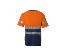 305509.CAMISETA ALGODÓN BICOLOR MC RS AZUL NAVY/NARANJA FLÚOR 2XL