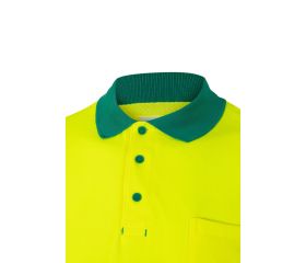 305513.POLO ALGODÓN BICOLOR MC AV VERDE/AMARILLO FLÚOR 2XL