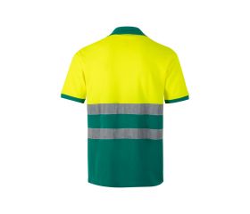 305513.POLO ALGODÓN BICOLOR MC AV VERDE/AMARILLO FLÚOR 2XL