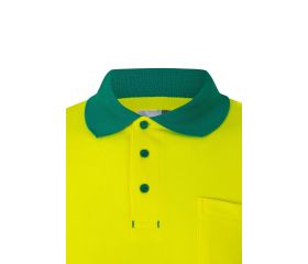 305515.POLO ALGODÓN BICOLOR ML AV VERDE/AMARILLO FLÚOR 2XL