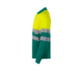 305515.POLO ALGODÓN BICOLOR ML AV VERDE/AMARILLO FLÚOR 2XL