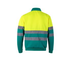 305701.SUDADERA BICOLOR CREMALLERA AV VERDE/AMARILLO FLÚOR 2XL