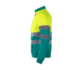 305701.SUDADERA BICOLOR CREMALLERA AV VERDE/AMARILLO FLÚOR 2XL