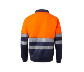 305703.SUDADERA BICOLOR CREMALLERA RS AZUL NAVY/NARANJA FLÚOR 2XL