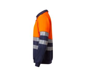 305703.SUDADERA BICOLOR CREMALLERA RS AZUL NAVY/NARANJA FLÚOR 2XL