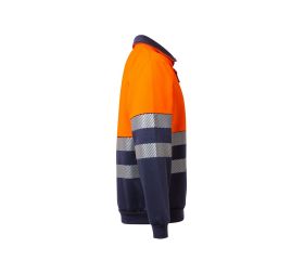 305703.SUDADERA BICOLOR CREMALLERA RS AZUL NAVY/NARANJA FLÚOR 2XL