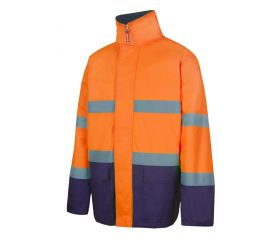 306002.PARKA BICOLOR AV AZUL MARINO/NARANJA FLÚOR 2XL