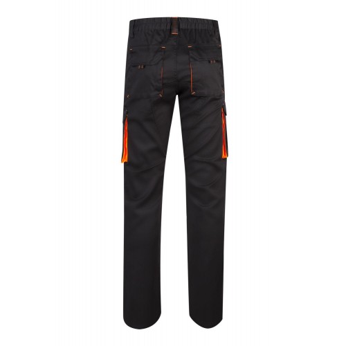 103008S.PANTALÓN STRETCH BICOLOR NEGRO/NARANJA FLÚOR 34