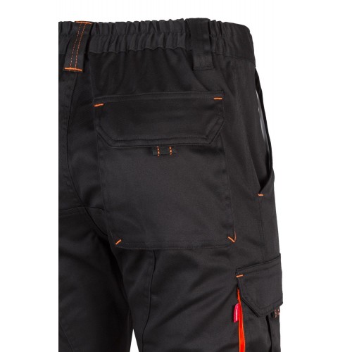 103008S.PANTALÓN STRETCH BICOLOR NEGRO/NARANJA FLÚOR 34