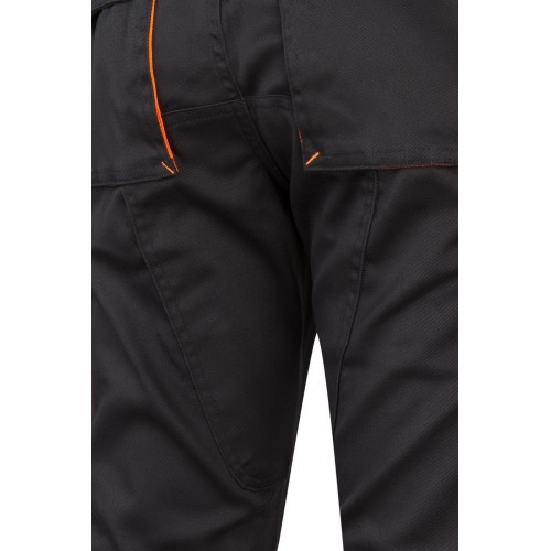 103008S.PANTALÓN STRETCH BICOLOR NEGRO/NARANJA FLÚOR 34