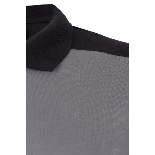 105519S.POLO STRETCH BICOLOR MC GRIS/NEGRO 2XL