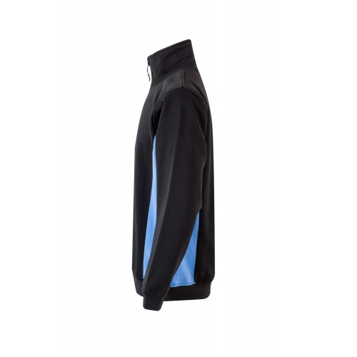 105704.SUDADERA BICOLOR CREMALLERA NEGRO/CELESTE 2XL