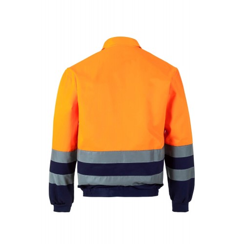 153.CAZADORA BICOLOR AV AZUL MARINO/NARANJA FLÚOR 2XL