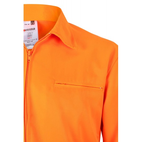 153.CAZADORA BICOLOR AV AZUL MARINO/NARANJA FLÚOR 2XL