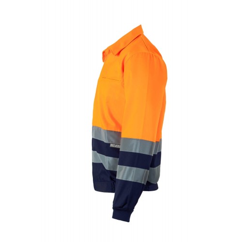 153.CAZADORA BICOLOR AV AZUL MARINO/NARANJA FLÚOR 2XL