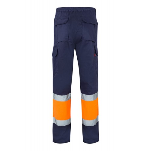 157.PANTALÓN BICOLOR AV AZUL MARINO/NARANJA FLÚOR S