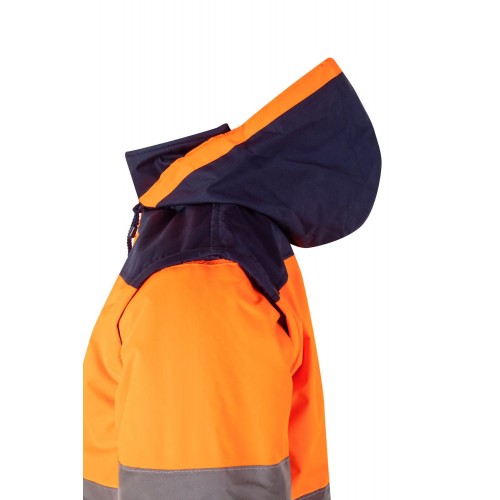 161.CAZADORA BICOLOR AV AZUL MARINO/NARANJA FLÚOR 2XL