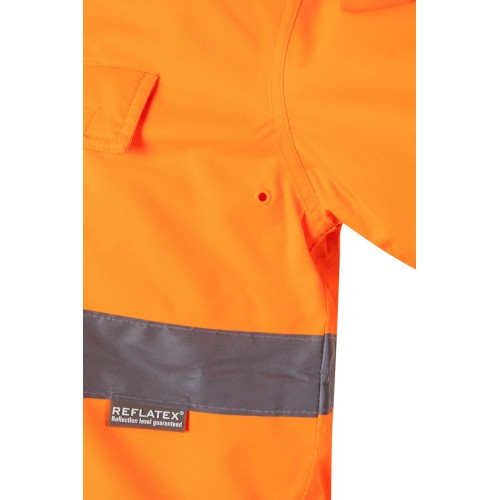 166.PARKA BICOLOR AV AZUL MARINO/NARANJA FLÚOR 2XL